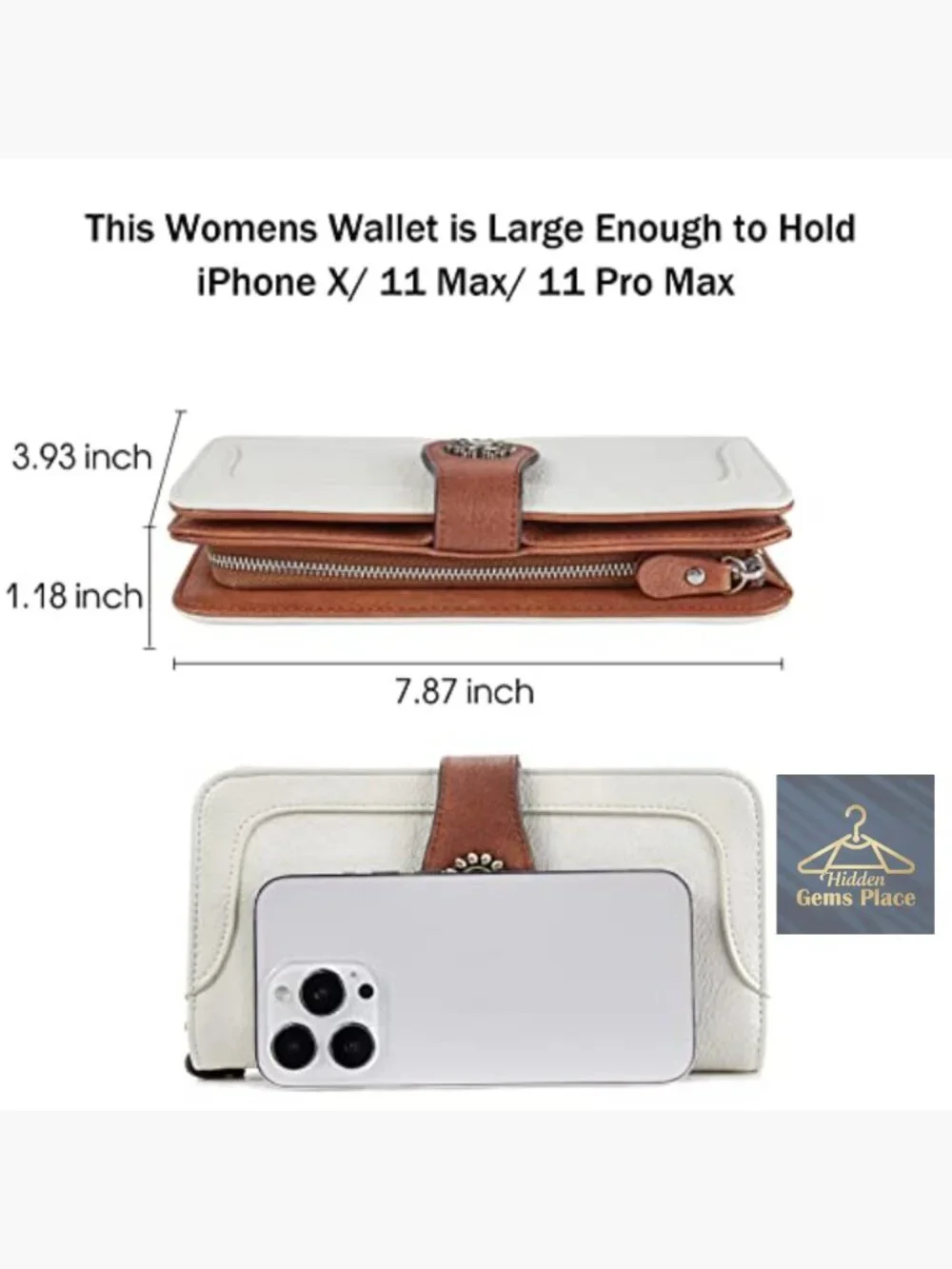 Vegan Leather Zip Around Wristlet Clutch Wallet with RFID Blocking